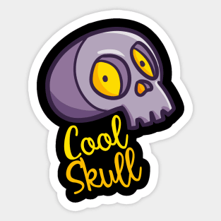 Funny scary purple skull Sticker